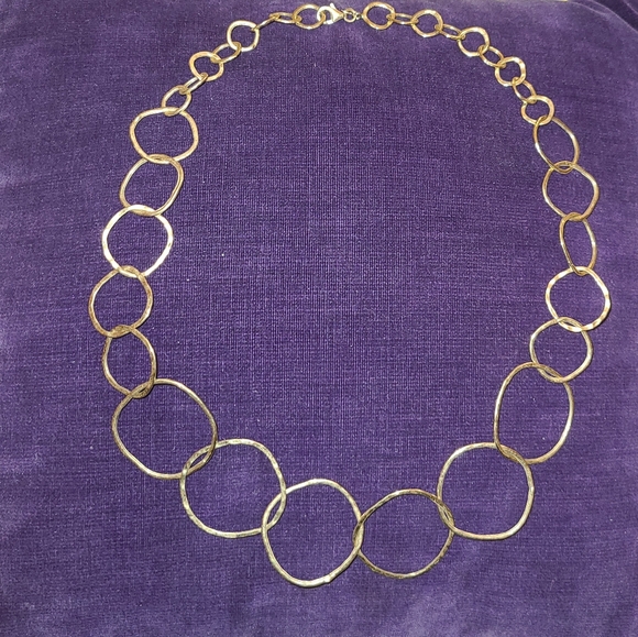 Ross-Simons Base Metal Shiny & Saton Clustered Bead, Gold Tone Necklace - Picture 3 of 5